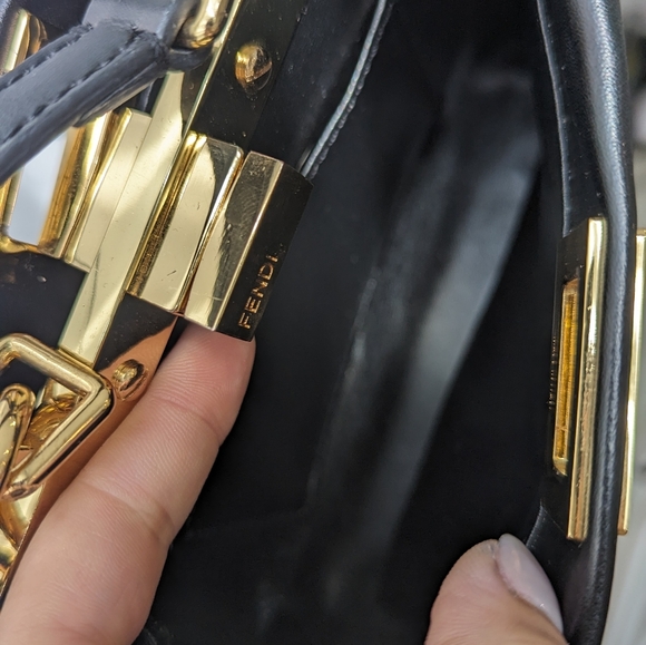 Fendi Peekaboo Micro Mini in Black and Gold - Picture 5 of 7